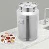 76L Premium 304 Stainless Steel Sealed Milk Storage Can, Large Capacity Airtight Cylindrical Container, Food Grade Metal Pail
