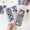 Simple and Transparent Vertical Bill Storage Book, Mushroom Buckle Loose Leaf Album, Life Four Grid Star Chasing Small Card Book