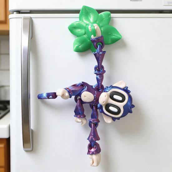 Jucărie Monkey Imprimată 3D cu Magneți Maimuță Articulată Suspendată cu Magneți Articulații Mobile Monkey Jucărie Fidget Decorațiune Magnet de Frigider