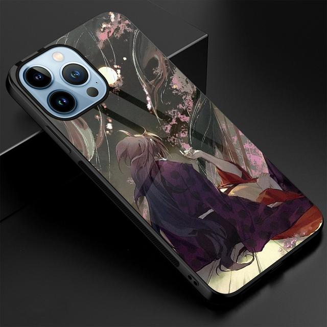 

Чехол для телефона Demon Slayer для Iphone 14 13 11 12 Pro Max Mini Xs Xr X 7 8 6s Plus Se 2022, роскошный бампер, крышка из закаленного стекла For iphone XR