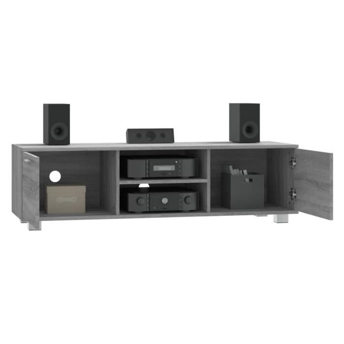 342627 vidaXL TV Cabinet Sonoma Grey 140x40,5x35 Cm Engineered Wood