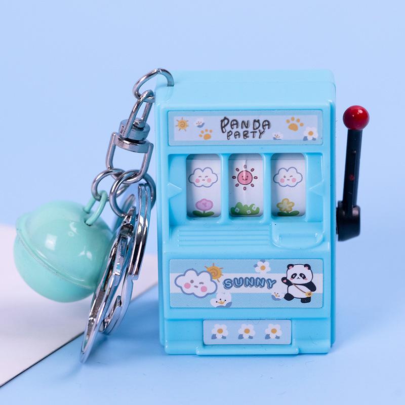 Retro Joystick Fruit Machine Keychain: Playable Spin Wheel Pendant Toy