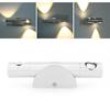 LED-vegglampe 360 ​​grader rotasjon Veggbelysning 6W LED-dobbelthodelampe Levende Bakgrunn Soverom Nattbordslys Gangtrapper