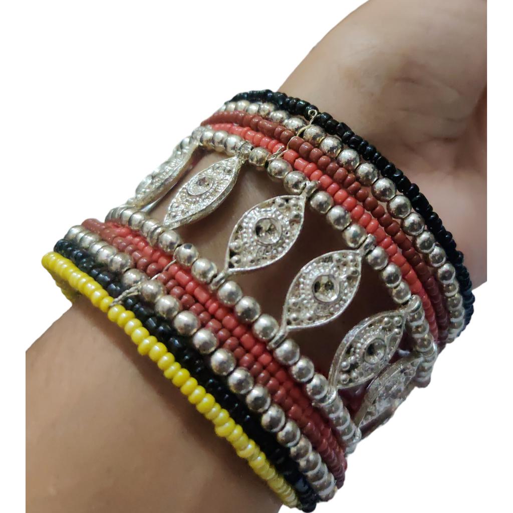 @ Ethnic Multicolour Vintage Antique Beaded Bracelet For Girls & Women MJ-761-60%OFF