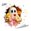 Spooky Bathroom Wall Decor Halloween Sticker, Cute Ghost Witch Cat Toilet Decal, Lifelike Art Skeleton Are You Pooping Sticker for Funny English Quote