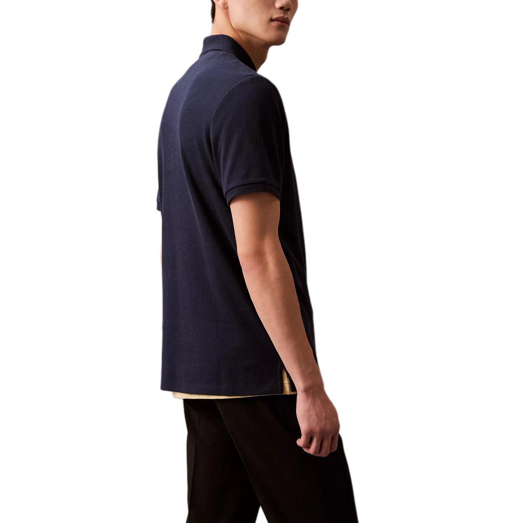 Calvin Klein Comfortable Casual Minimalist Short Sleeve Polo Shirt Men Tops Dark-Blue 40QM277-410
