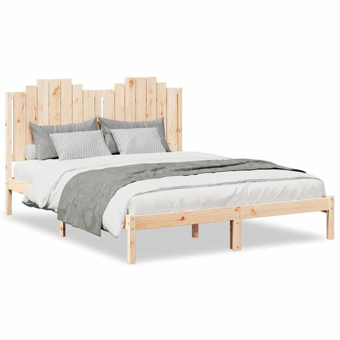 VidaXL Cadre de lit extra long sans matelas 160x220 cm bois massif, meuble de chambre à coucher, sommier, lit en bois, lit, 3309231
