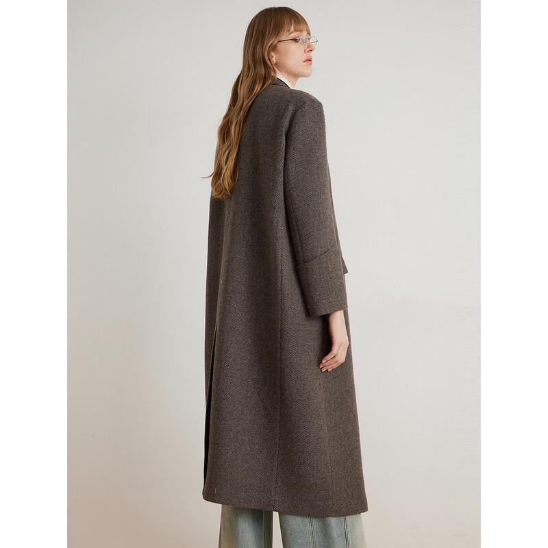 ELLE Women's 100% Wool Long Winter Coat