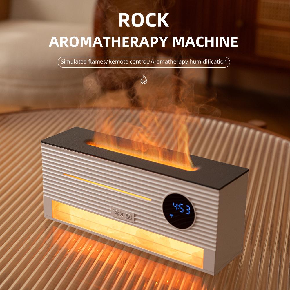 Bunter Flammen-Ätherisches Öl Aroma-Diffusor 260ml Schlafzimmer Ultraschall-Luftbefeuchter Fernbedienung Nachtlicht mit Uhr Wecker