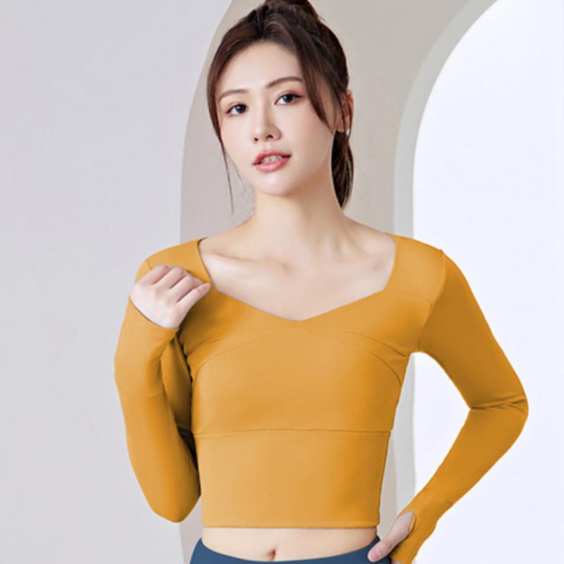 

Осенне-зимние бесшовные облегающие спортивные топы для фитнеса и бега с длинным рукавом для йоги S