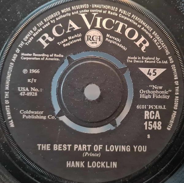 7inch Record HANK LOCKLIN - Best Part Of Loving You / The Last  RCA1548 RCA Victor 1966 UK Country/Folk Used
