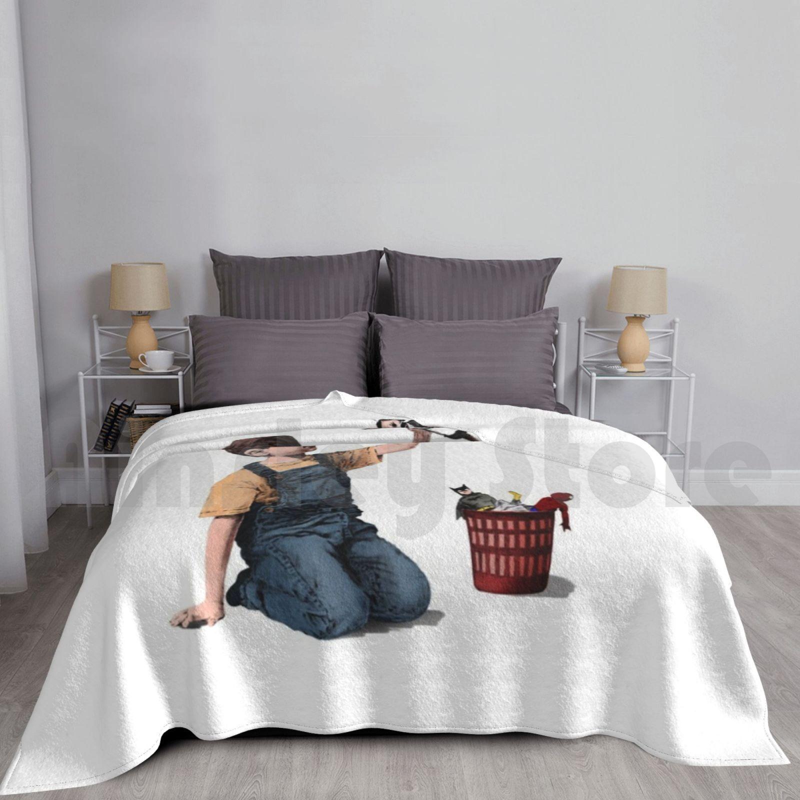 Banksy- Game Changer , Nurse Super Hero ( Colored ) Blanket Fashion Custom 73 Banksy Super Hero Nurse Street Size: 75*100cm, Weight: 230 GSM