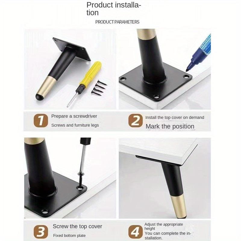 4pcs Furniture Leg Accessories Furniture Legs Metal Furniture Legs Replacement Sofa Living Room Bedroom Table Cabinet TV Stand Feet