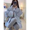 Women's 2024 Korean Style Loose Toggle Button Cotton-Padded Down Jacket for Autumn/Winter