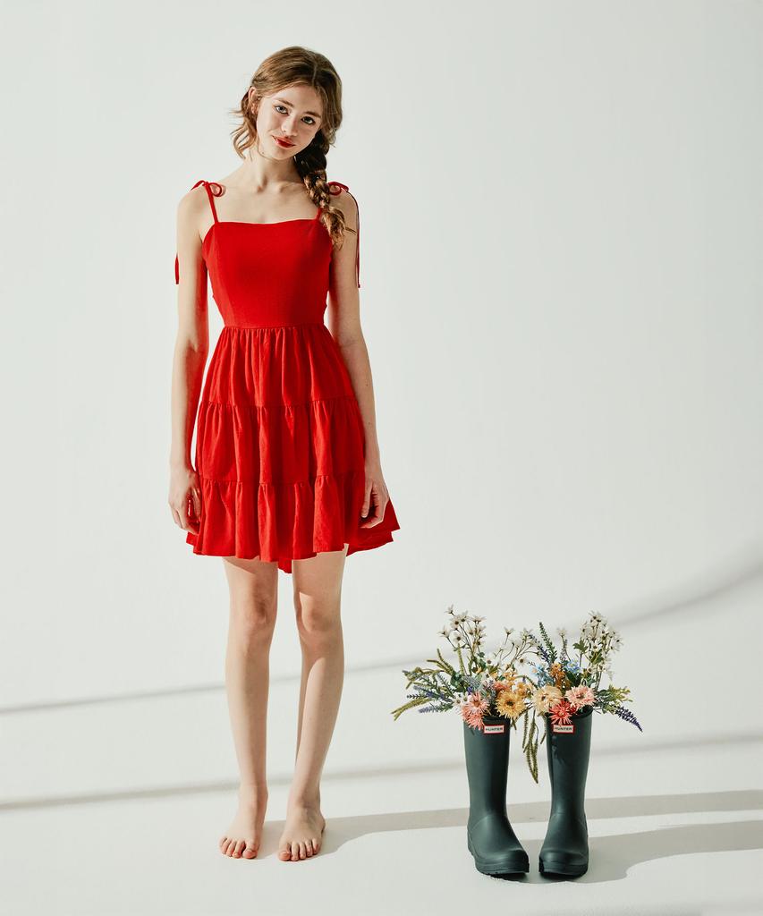 VIKINI VENDER Vieta Mini-Kleid mit Rückenteil-Punkt - Rot