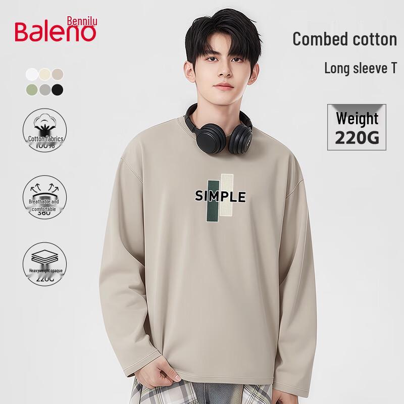 Baleno Men s American Style Heavyweight Long Sleeve T-Shirt