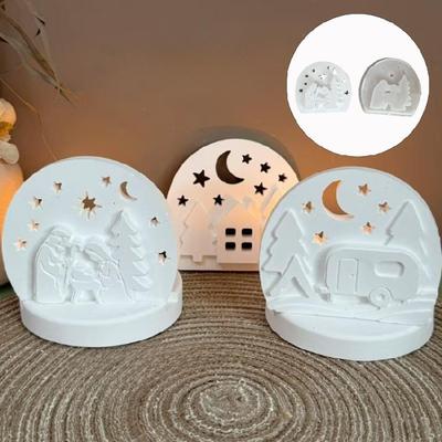Religious Nativity Theme Silicone Mould Candle Making Mold Temperature Resistant For Candle Holder Tealight Stand