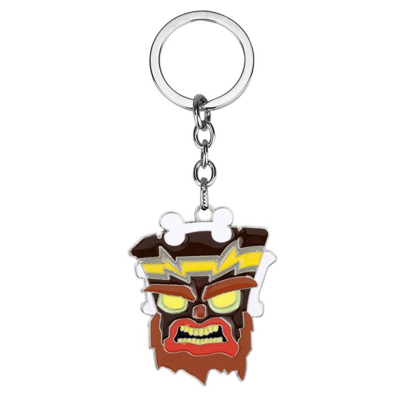 

Premium Quality Crash Bandicoot Action Figure Aku Mask Dr Neo Cortex Keyring Pendant A Keychain