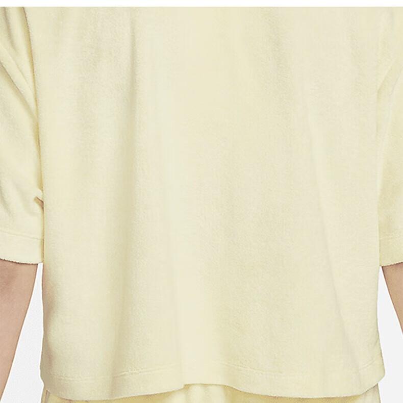 Nike Logo Solid Color Round Neck Pullover Short Sleeve T-Shirt Women T-Shirts Light-Lemon-Yellow-Green DV7833-821