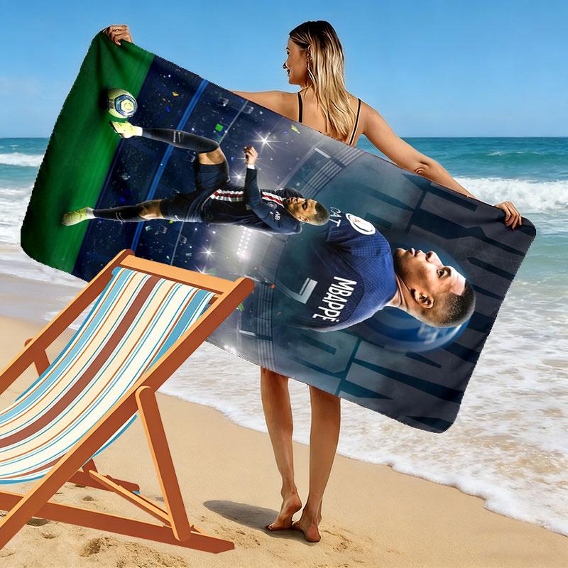 Kylian Mbappé Vibes Beach Towel, Large Soft Quick Dry Towel for Beach Camping Swimming