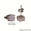 Men Women Round Stud Earrings With Crystal Rhinestone Around