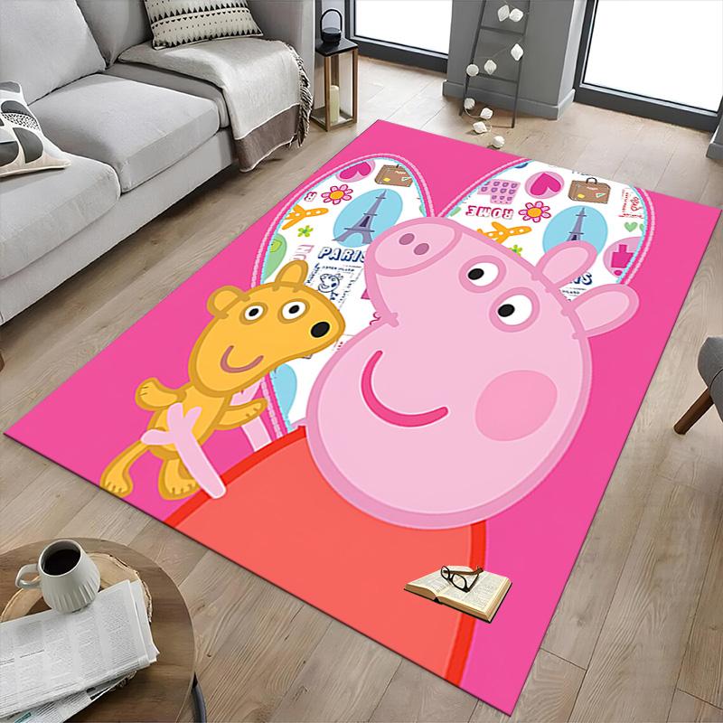 1pc Parisian Adventure Carpet for Playroom Bedroom Living Room Sofa Home Decor,kids Game Area Rug Non-slip Floor Mat Y723125