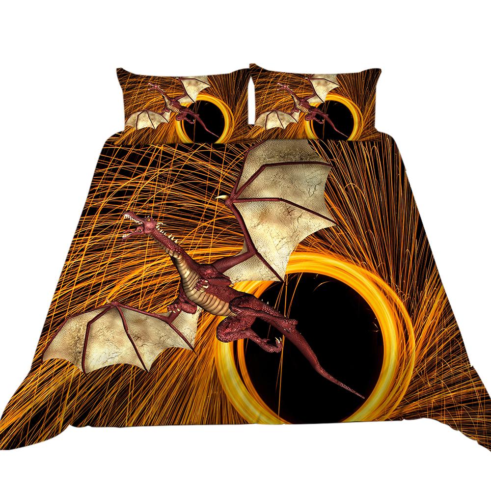 

Комплект постельного белья с 3D драконом, пододеяльник и наволочка с гигантским животным, 2/3 шт. DE135 * 200, микрофибра, полный размер, быстросохнущая домашняя мебель Baby 100x135cm