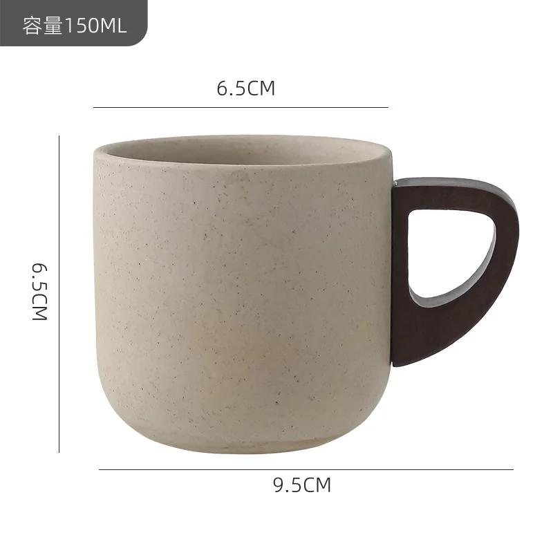 Hliněný hrubý keramický šálek na kávu v čínském stylu pro domácnost malý a vynikající latte matný keramický pohár na vodu niche retro design