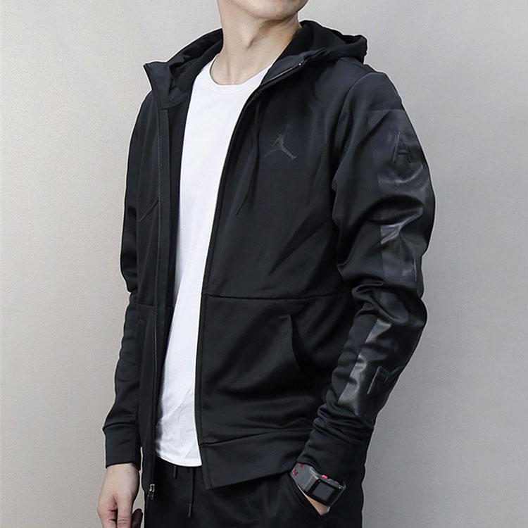 Air Jordan Casual Sport Hooded Jacket Men Outerwear Black 861468-010