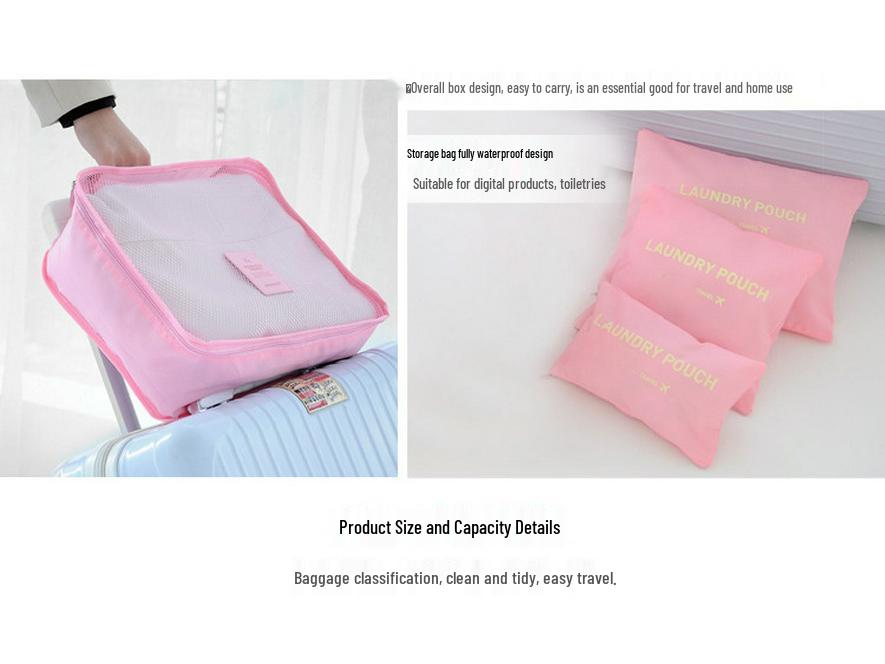 Home Travel Six-Piece Storage Set: Lingerie & Clothes Organizer with Logo Print Option