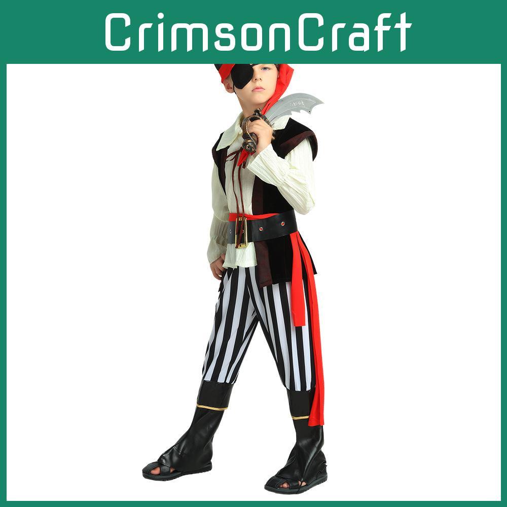 Exquisites Karibik-Piratenkostüm für Jungen mit Cosplay-Design, ideal für Partys