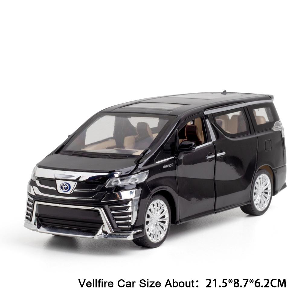1:24 Vellfire Alphard Alloy MPV Model Toy Car Metal Diecast Doors Opened Sound Light Business Cars Models Kids Hobby Ornaments