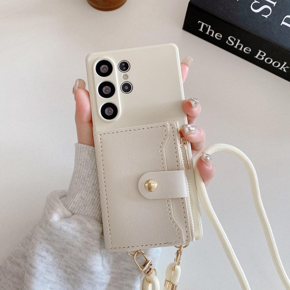 Card Holder Wallet Phone Case for Samsung Galaxy S25 S24 S23 Plus S22 Ultra S21 S20 FE Lanyard Strap Cord Crossbody Bag Cover