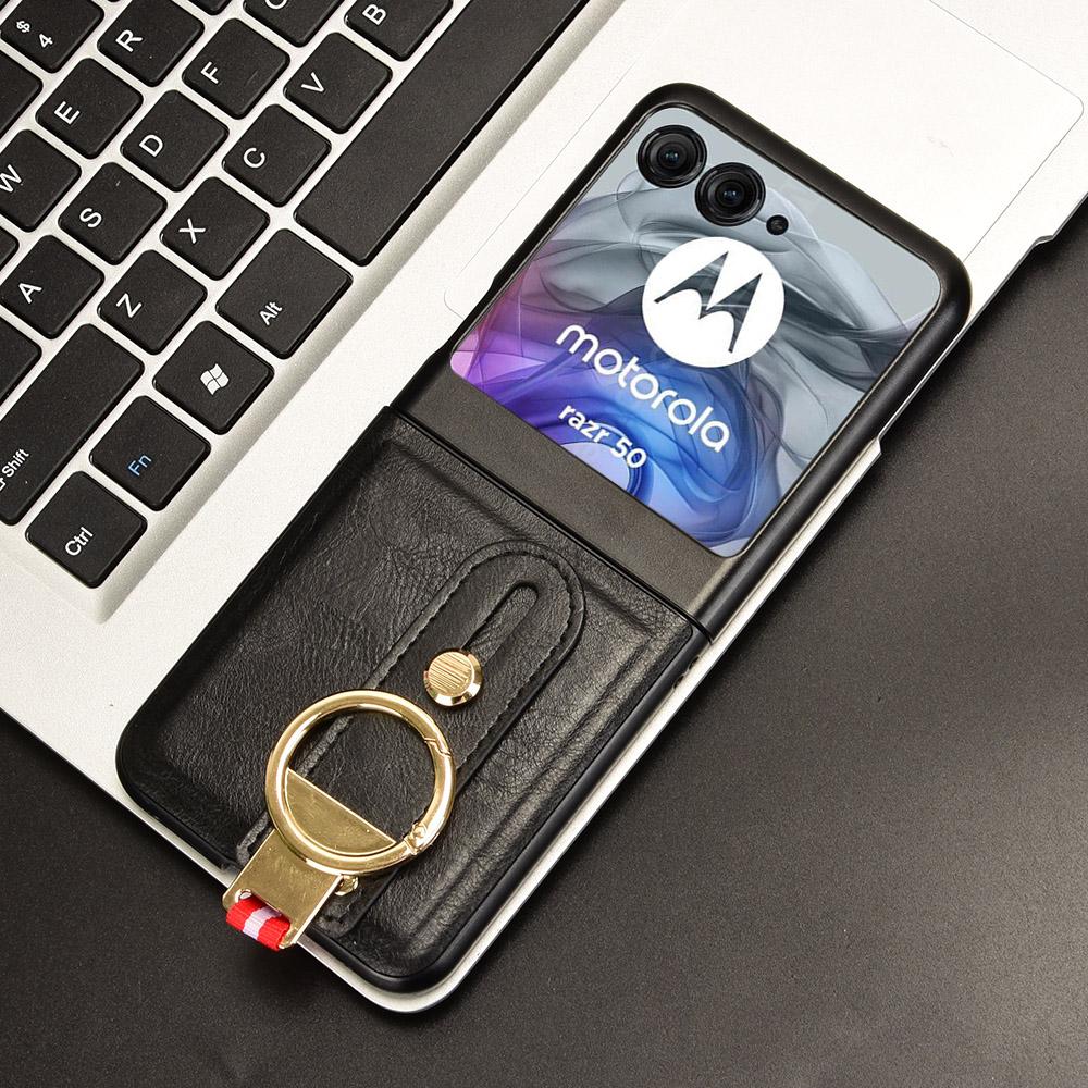 For Motorola Razr 60 Case Wristband Kickstand Leather + PC + TPU Phone Cover with Bottle Opener
