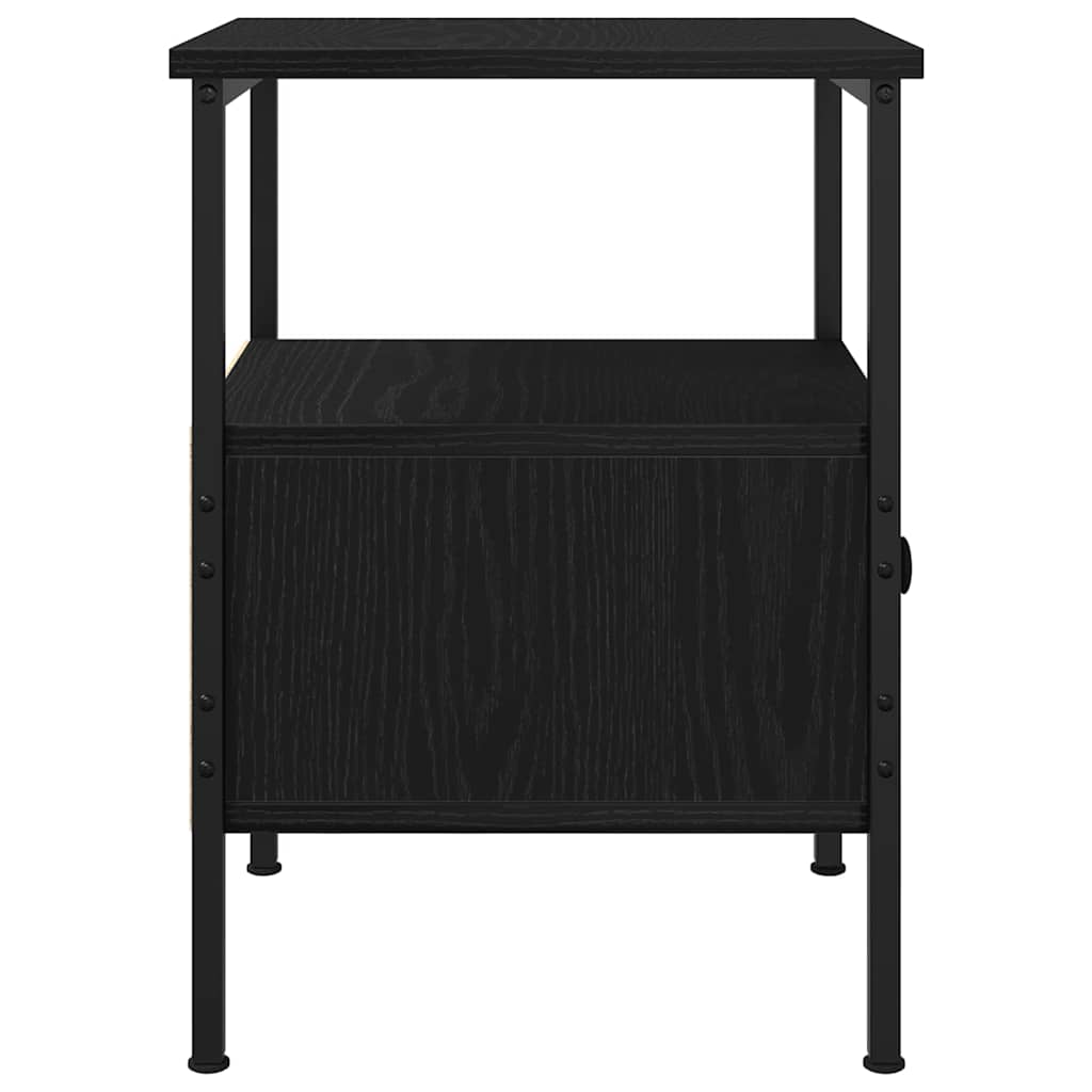 Nightstand 2 Pcs Black Oak Effect 34 X 36 X 50 Cm