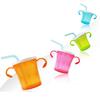 Agafra Straw Cup 180ml, Pink, Orange, Blue, Green, 4 Pcs.