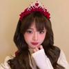 Rhinestone Princess Crown Hair Hoop New Year Red Head Wear Sweet New Year Headband  Children
