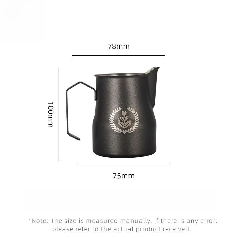 1pcs Italian Coffee Milk Frother Made of Stainless Steel Durable Milk Frother with Pointed Spout Flower Cup Milk Frother Cup