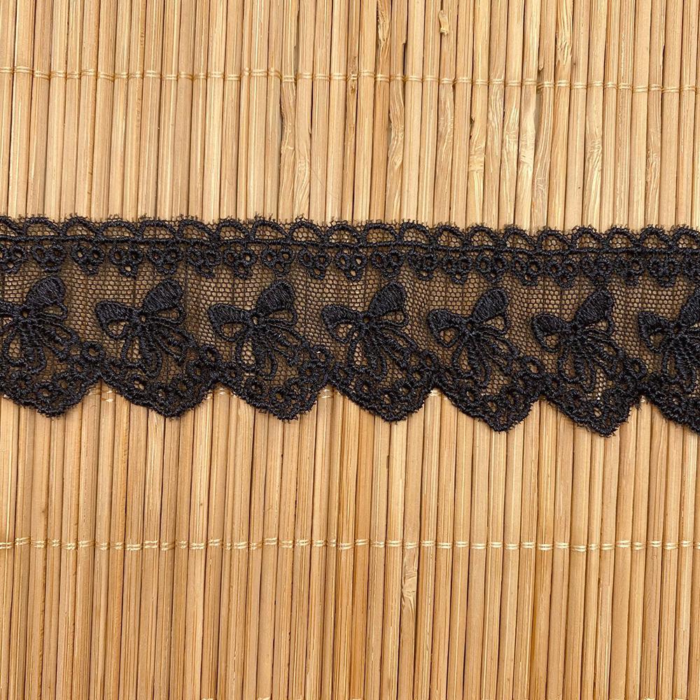 2Yards Cotton Embroidery Bow Sewing Ribbon Guipure Lace Trim Fabric DIY Garment Accessories Lace 3.5cm Width