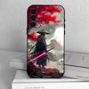 Japanese Style S-Samurai  Phone Case Black Silicone Soft For Samsung S25,S24,S21,S22,S23,S30,Ultra,S20,Plus,Fe,Lite