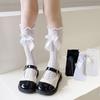 Sommer Kinder Mädchen Lange Socken Schwarz Weiß Farbe Lolita Strümpfe Schleife Spitze Japanische JK Wadensocke Prinzessin Kinder Strumpf