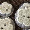 50pcs Two Holes Sewing Buttons Flower Pattern Round Shape Flower Design Buttons Resin Material Decorative Buttons