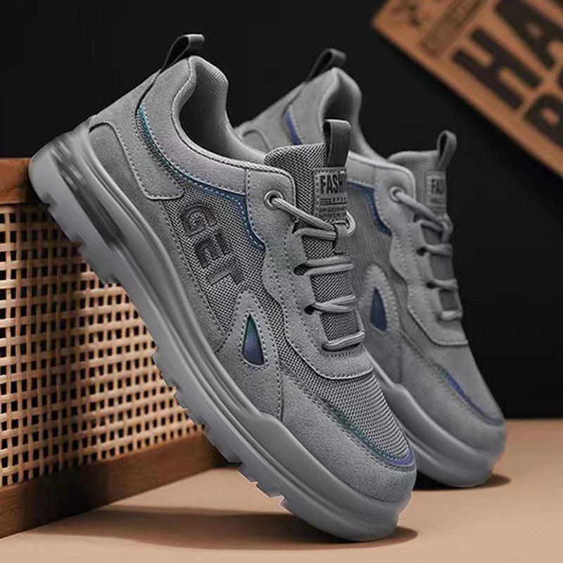 

Men s shoes spring and summer mesh breathable tooling shoes young and young low-top thick-soled lightweight and comfortable sports shoes 44 серый