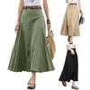 Vrouwen Maxi Rok Hoge Taille Onregelmatige Grote Zoom Lange Rok Effen Kleur A-Lijn Losse Pasvorm Rok Streetwear