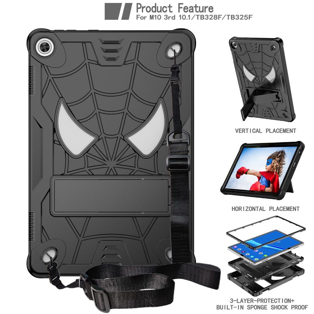 Hülle für Lenovo Tab TB328FU TB328XU M10 3. Gen 10,1 Zoll 2022 Kinderhülle Silikon + PC Hülle TB325FU TB325XU + Schultergurt