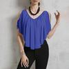 Women's Casual V-neck Off-shoulder Solid Color T-shirt