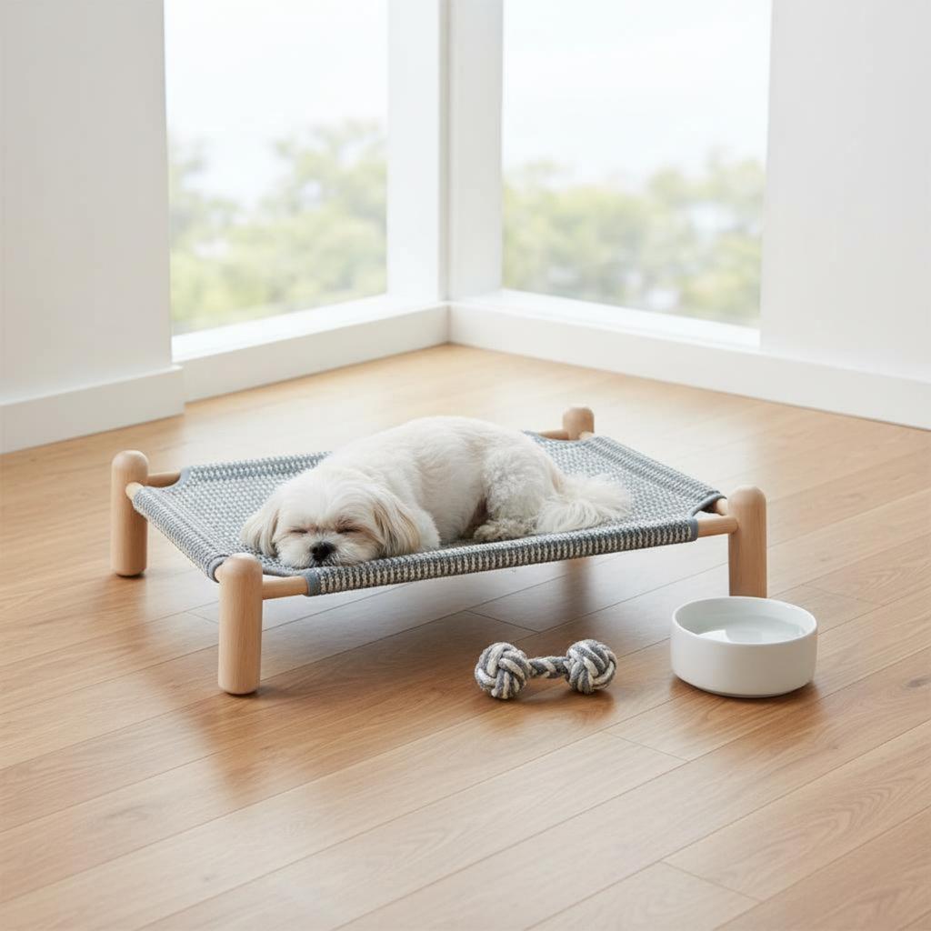 Elevated Dog Cot Removable Washable Cover Raised Dog Bed Elevated Pet Cot Above the Floor Mesh Pet Bed Breathable Material