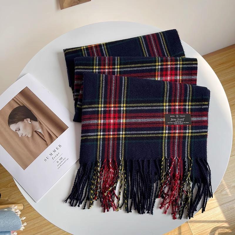 

Red scarf Winter women s plaid imitation cashmere scarf, wind versatile shawl scarf Christmas