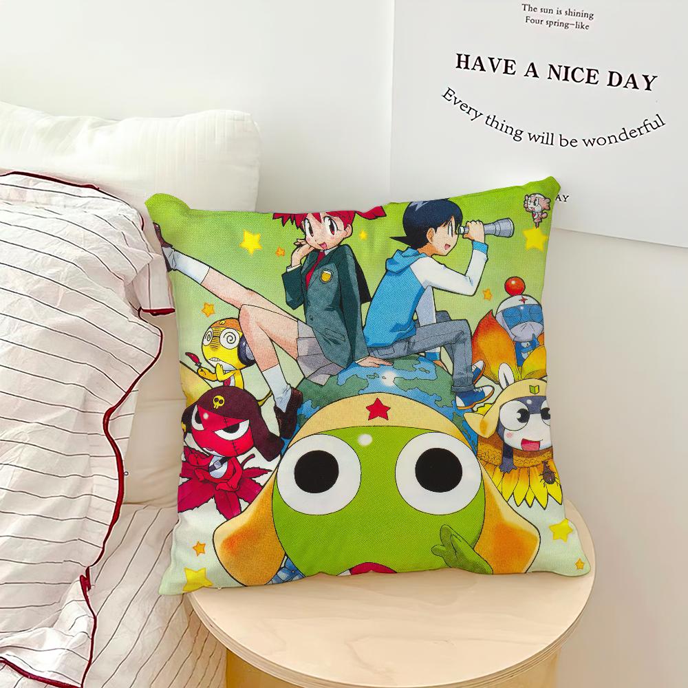 Funny Cartoon Keroro Gunsou Frog Pillow Case Sofa Living Room Bedroom Headboard Backrest Cushion Square Cushion Nap Time