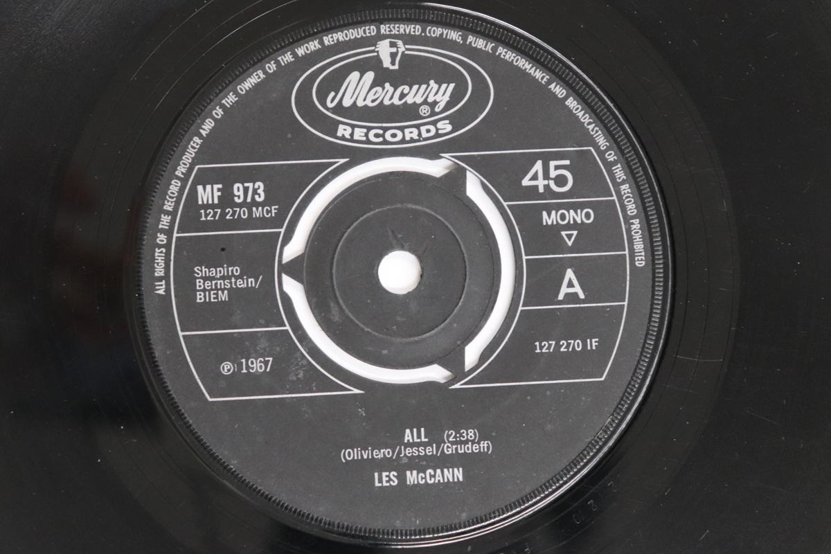 

7-дюймовая пластинка ЛЕС МАККАНН - All MF973 Mercury 1967 Великобритания Джаз Б/У